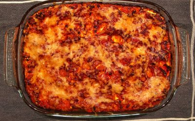 Lasagne med ricotta, pesto, zucchini och linser