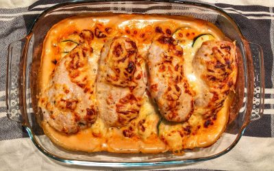 Kyckling på zucchinibädd