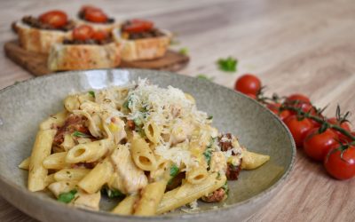 Kycklingpasta med färskost