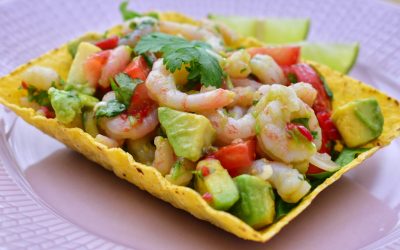 Ceviche med räkor taco style
