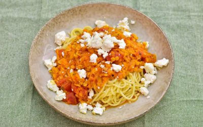 Pasta med morots- och linssås