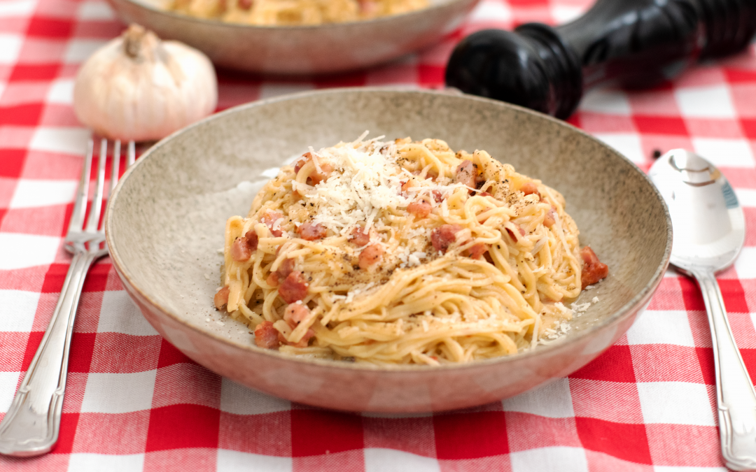 Carbonara på egen pasta